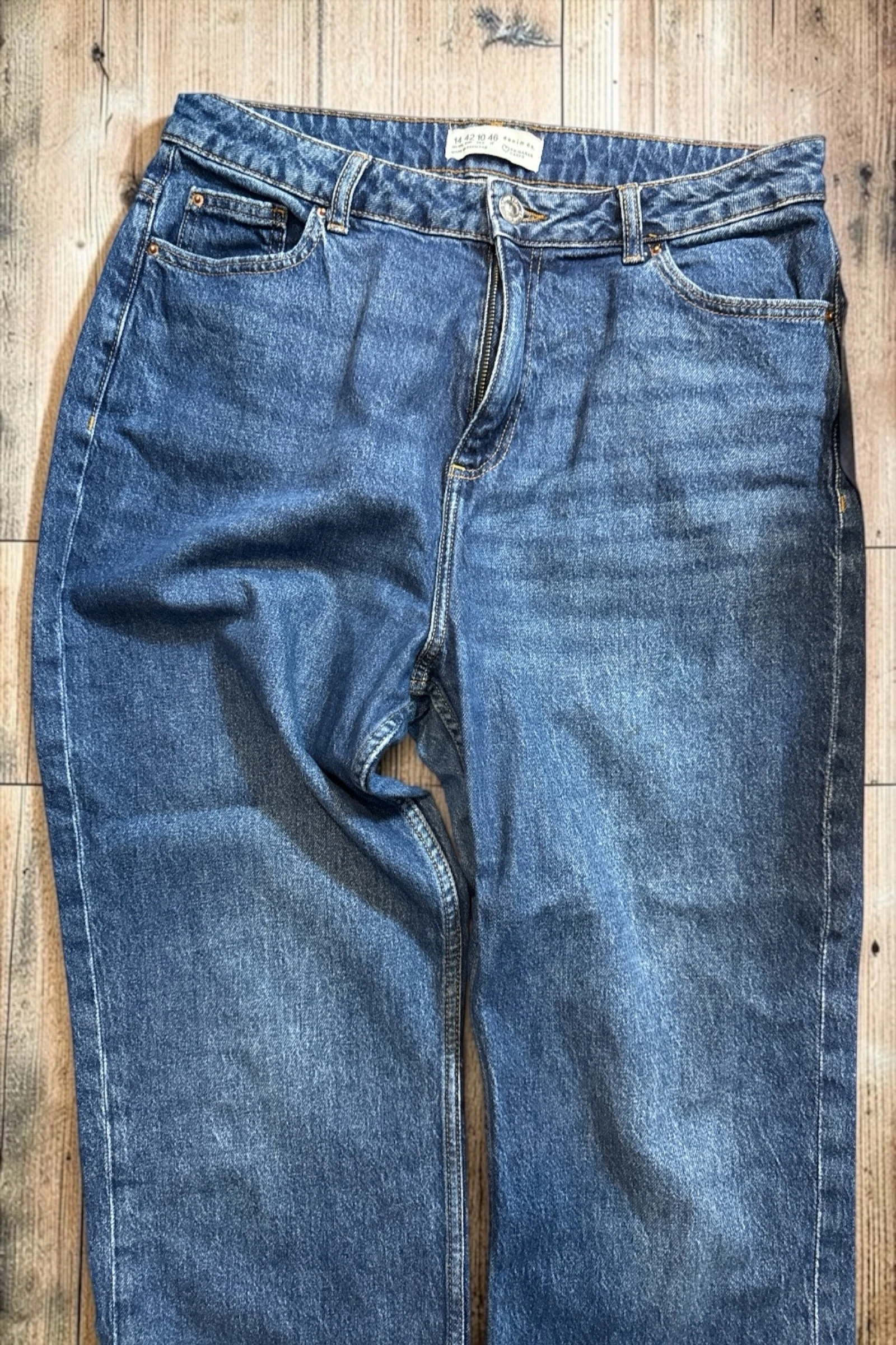 Primark rechte blauwe spijkerbroek maat L 42 denim katoen – photo 2